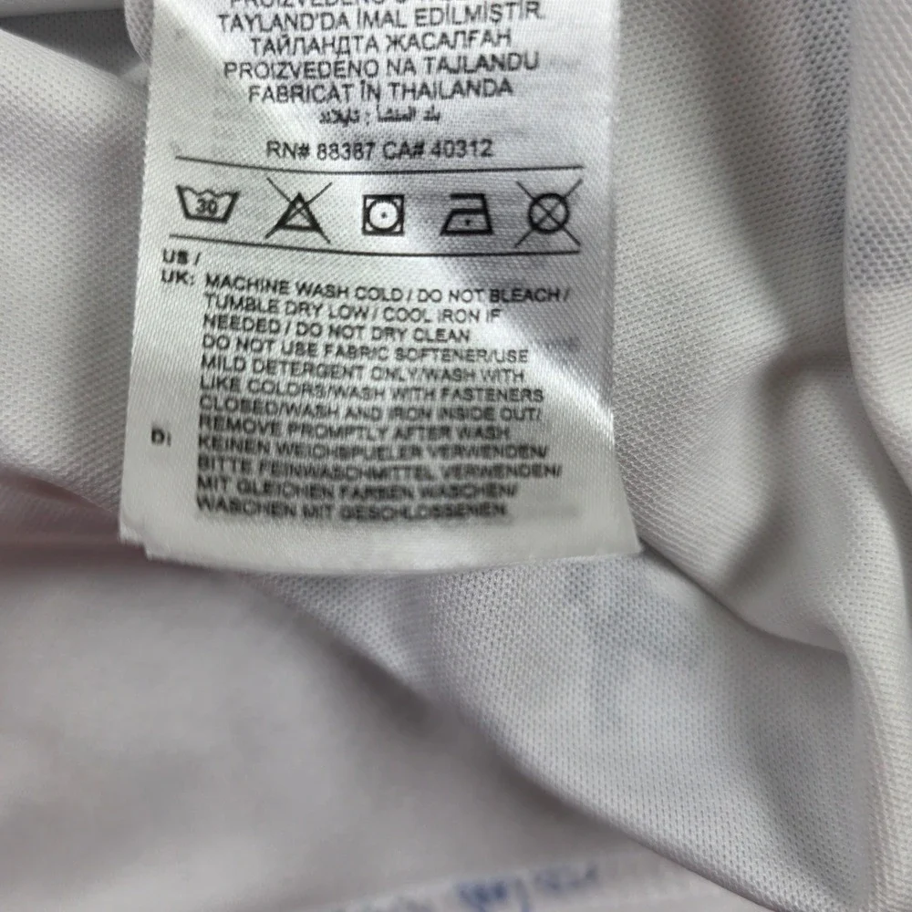 Adidas Mens Golf Polo Shirt White Blue Graphic AOP Performance Size Medium